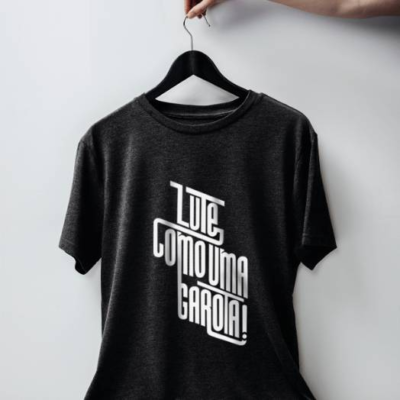 Camiseta lute como uma garota chumbo