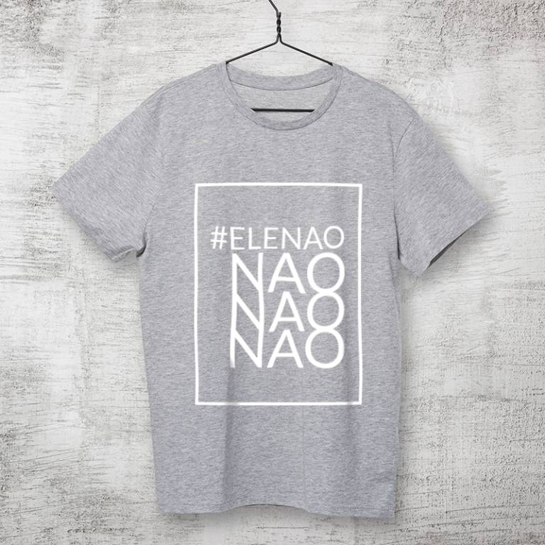 Camiseta #Elenão cinza