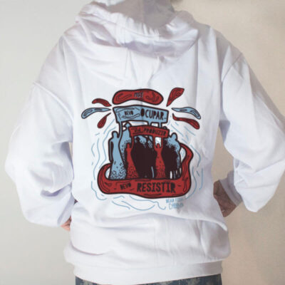 Blusa moletom com capuz - Dead Fish MST branco costas