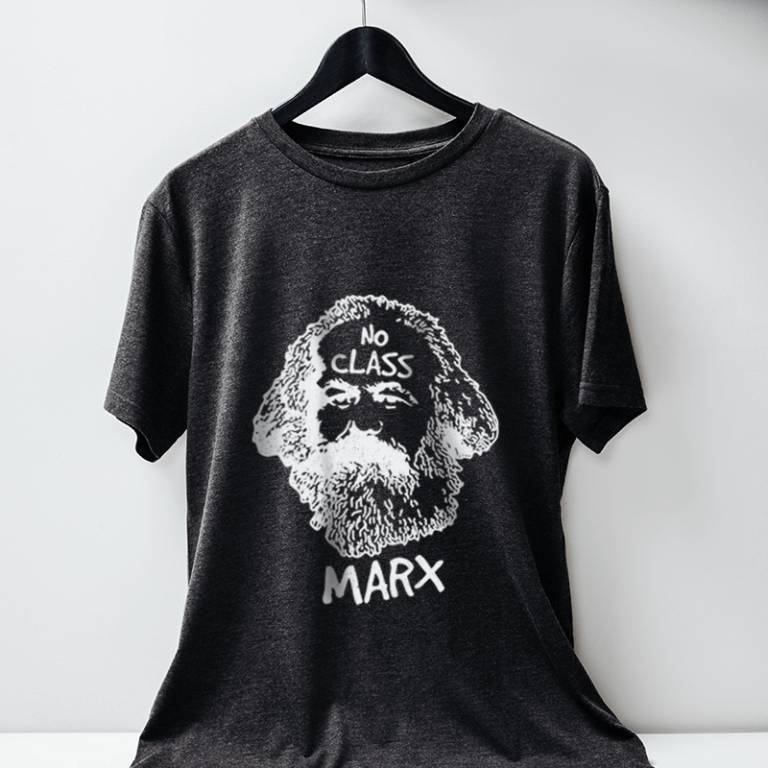 Camiseta Karl Marx No class Chumbo