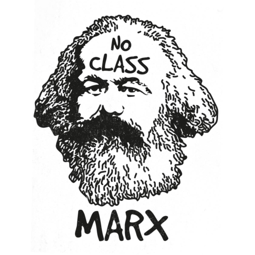 Ilustração Karl Marx No class