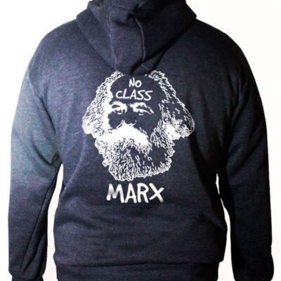 Blusa moletom com capuz - Karl Marx No class Chumbo