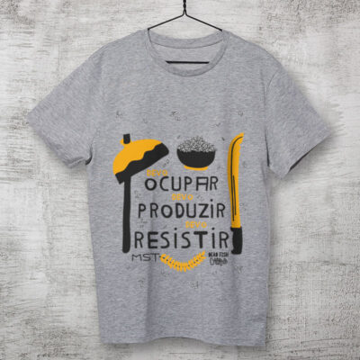 camiseta de algodão cinza mescla - MST Dead Fish