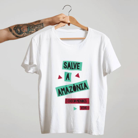 Camiseta - Chico Mendes - Salve a Amazônia Branca