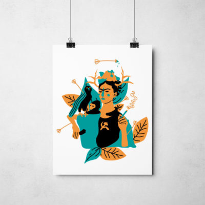 Poster-Frida Poster Frida Kahlo e suas obras