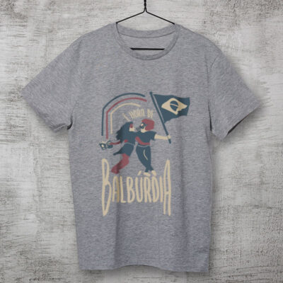 Camiseta Hora de balburdia Cinza Clara