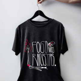 camiseta fogo nos racista chumbo de algodão