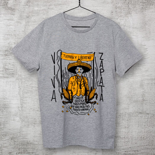 Camiseta - Emiliano Zapata - Cinza Clara