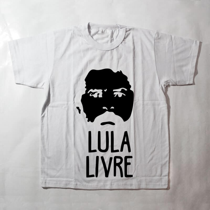camiseta infantil - Lula livre - branca