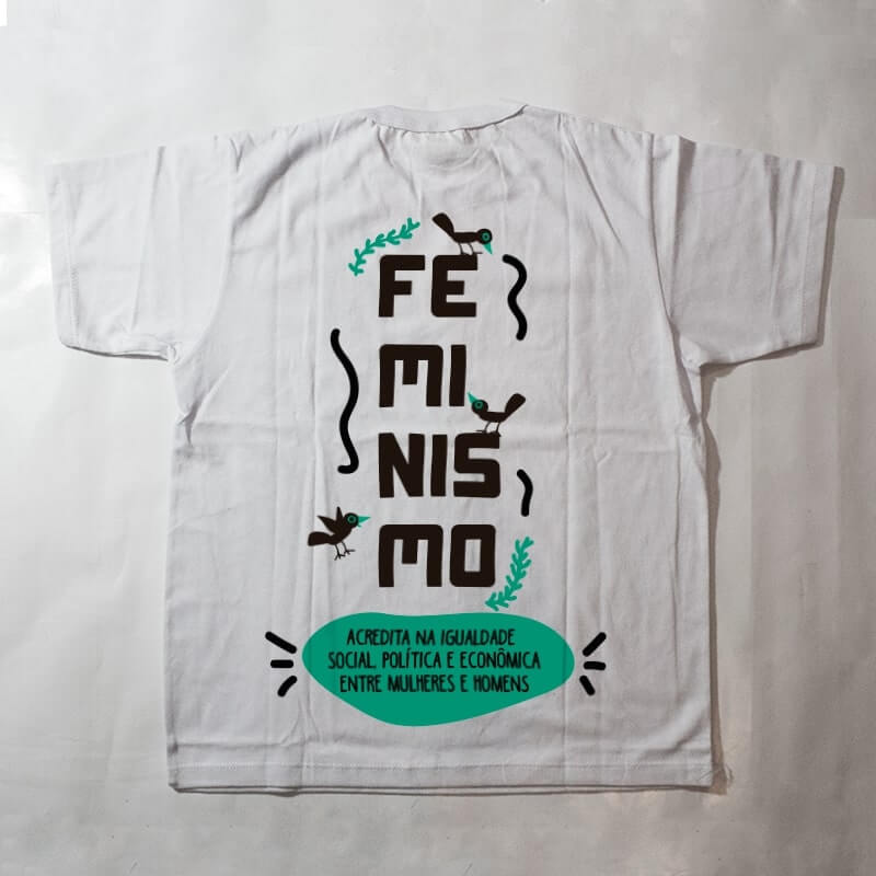 camiseta infantil - feminismo - branco