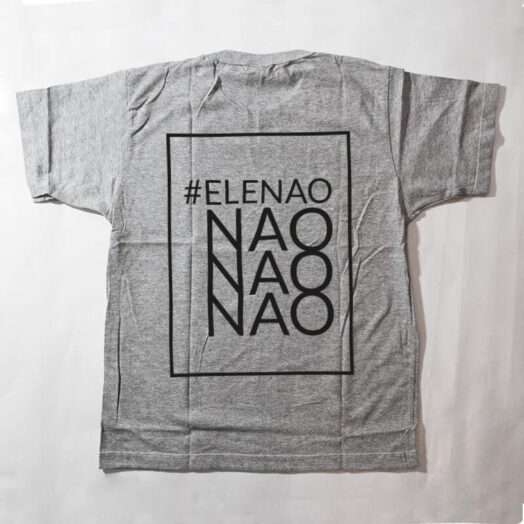 camiseta infantil - #elenao - cinza
