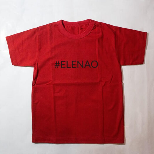 camiseta infantil - #elenao - vermelha