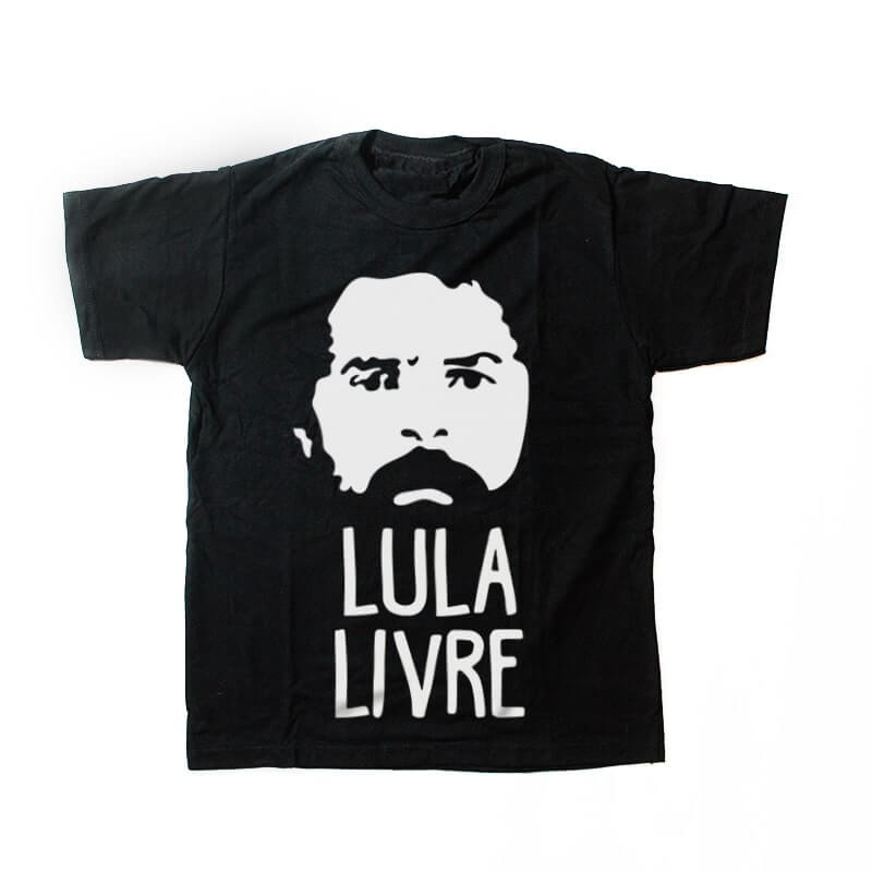 camiseta infantil - Lula livre - preta