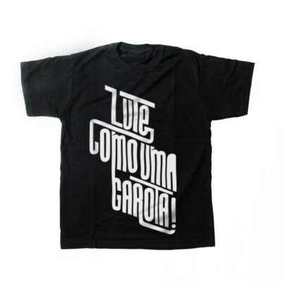 camiseta infantil - Lute como uma garota - preta