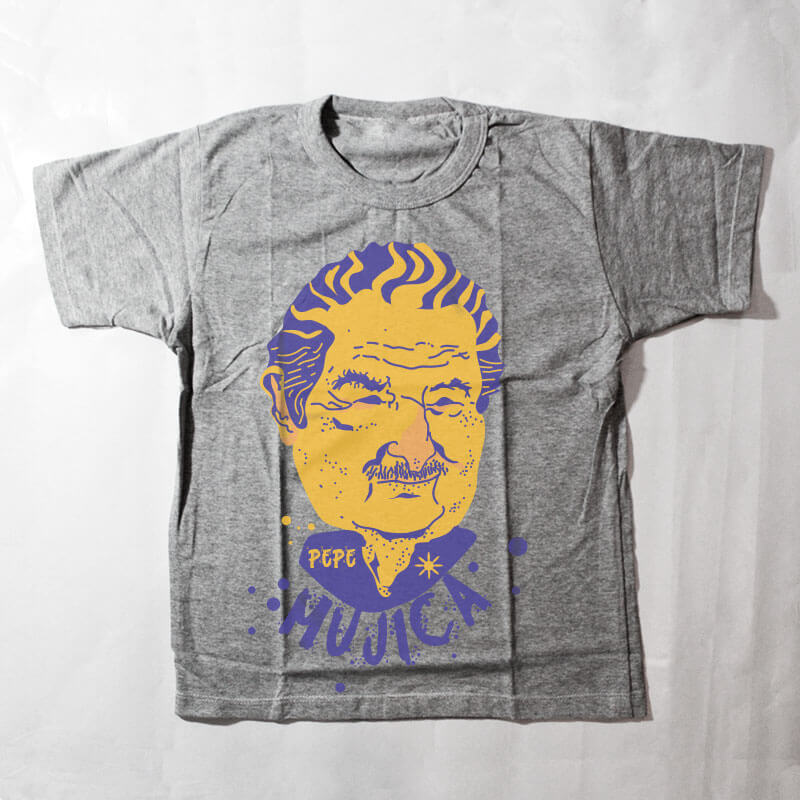 camiseta infantil - Pepe Mujica - Cinza clara