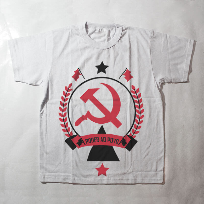 camiseta infantil - comunismo, poder para o povo - branca