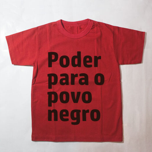 camiseta infantil - Poder para o povo negro - vermelha
