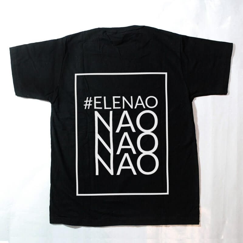 camiseta infantil - #elenao - preta