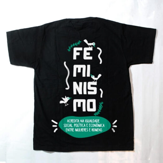 camiseta infantil - feminismo - preta