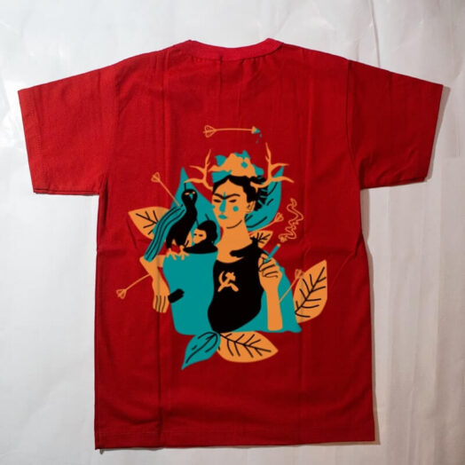 camiseta infantil - frida kahlo - vermelha