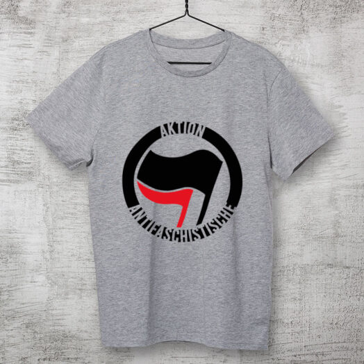 camiseta cinza clara de algodão Aktion Antifaschistische