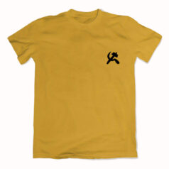 camiseta com escudo amarela básica de algodão Comunismo