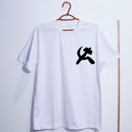 Camiseta foice e martelo comuna - branco