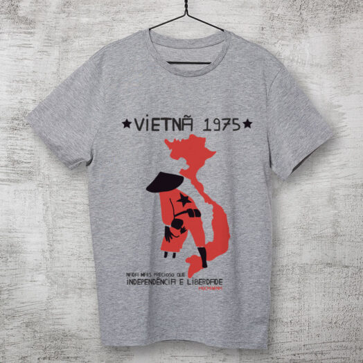 Camiseta básica de algodão cinza clara - Vietnã