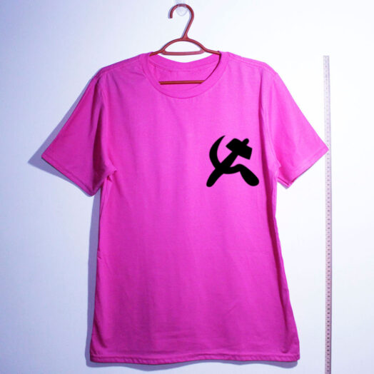 Camiseta foice e martelo comuna - rosa