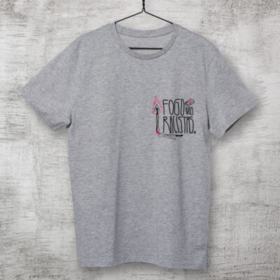 camiseta escudo cinza fogo nos racistas