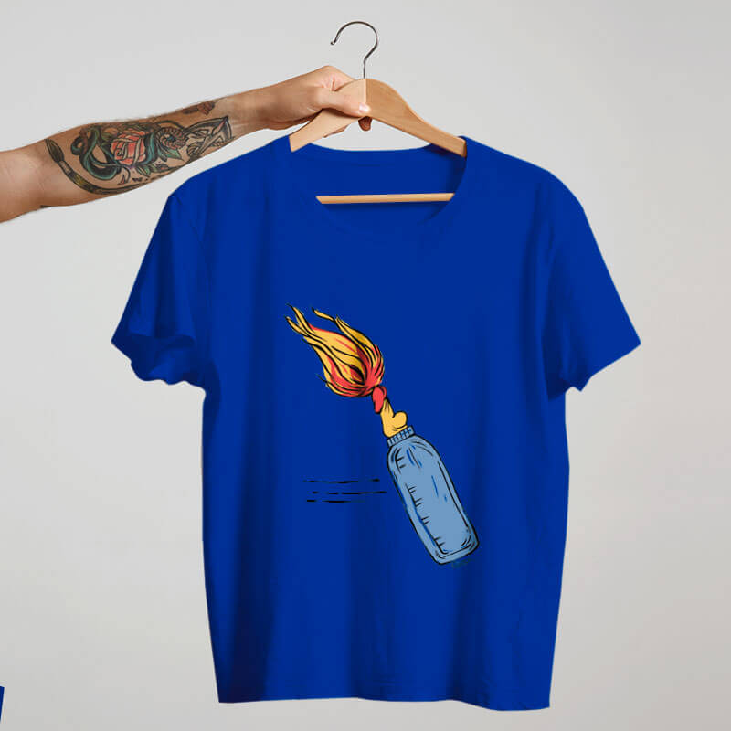 Camiseta Mamadeira de Piroca Molotov azul por Cartunista das Cavernas