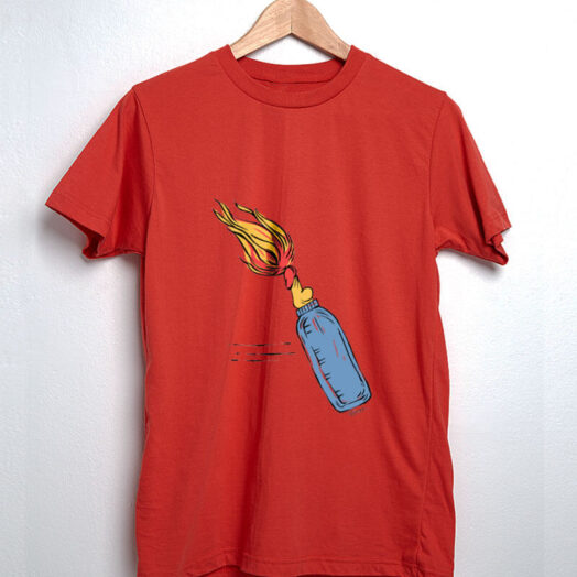 Camiseta Mamadeira de Piroca Molotov Vermelha por Cartunista das Cavernas