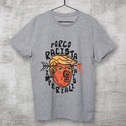 Camiseta Donald Trump Fascista Cinza Clara