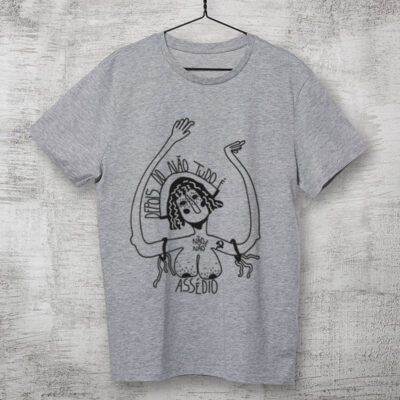 Camiseta Não é não cinza clara