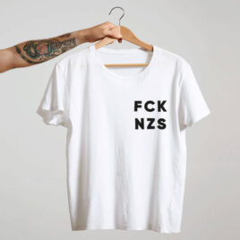 Camiseta estampada de algodão - FCK NZS - Escudo - Oversized