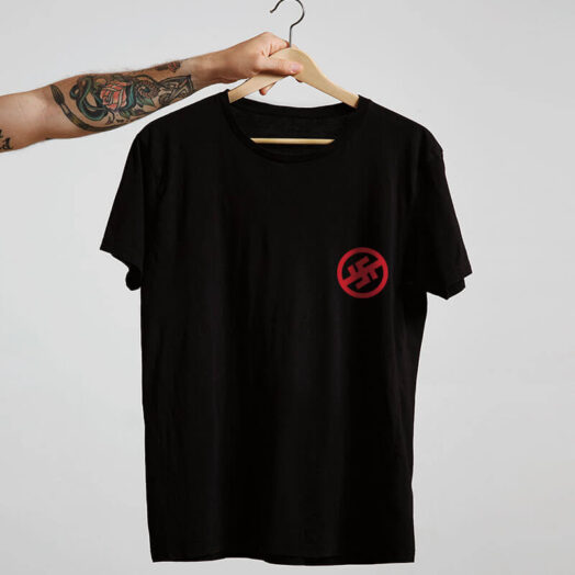 Camiseta preta de algodão - Resistência antinazista