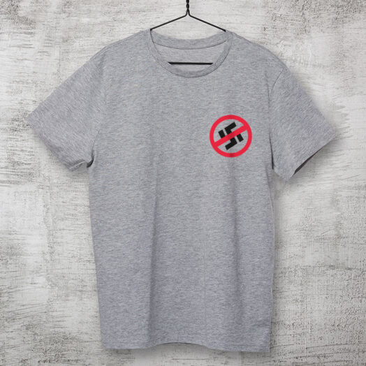 Camiseta cinza clara de algodão - Resistência antinazista