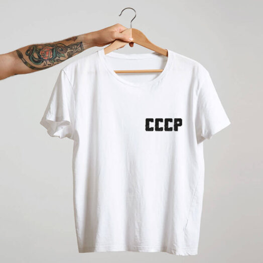 Camiseta branca de algodão CCCP