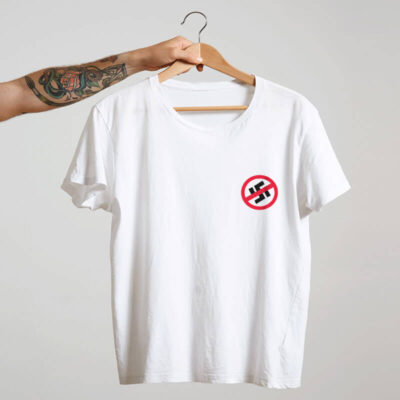 Camiseta branca de algodão - Resistência antinazista