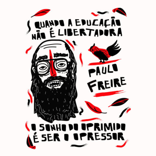 Ilustração Paulo Freire por Alinne Martins