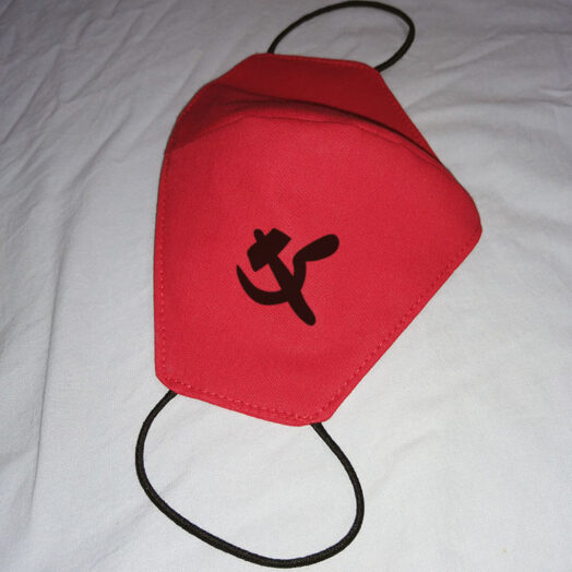 Máscara de algodão reutilizável vermelha - Comunista