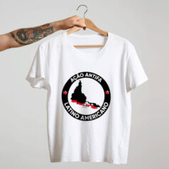 camiseta estampada algodao - Antifa Latinoamerica branca