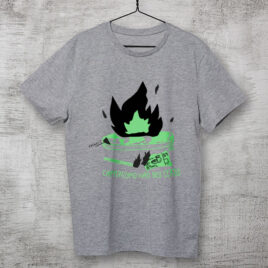 camiseta de algodão - cinza mescla- O capitalismo não deu certo