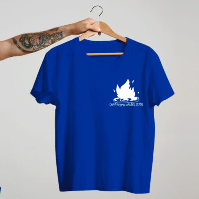 camiseta de algodão - escudo azul- O capitalismo não deu certo