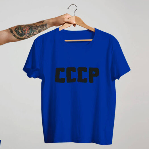 Camiseta azul CCCP de algodão