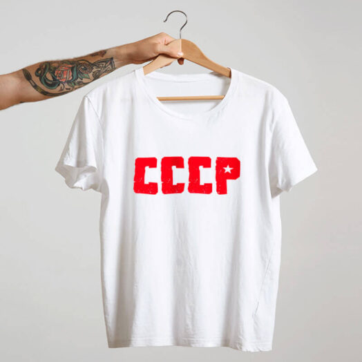 Camiseta branca 2 CCCP de algodão