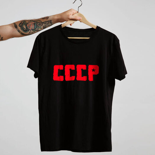 Camiseta preta CCCP de algodão