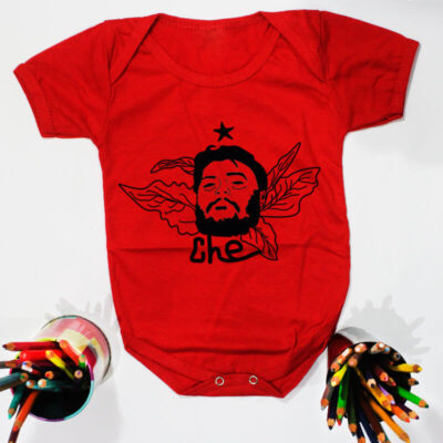 Body pra bebe vermelho manga curta - Che guevara