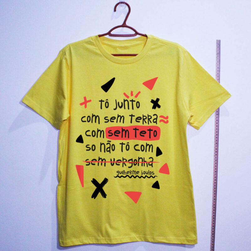 Camiseta amarela de algodão do Guilherme Boulos