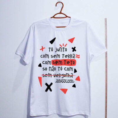 Camiseta branca de algodão do Guilherme Boulos